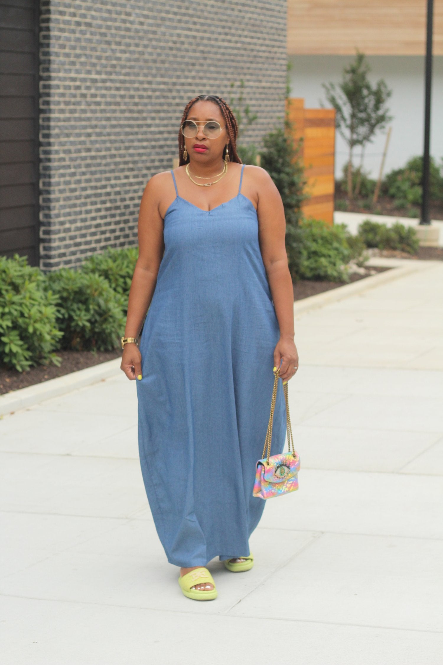 Savvy & Classy Denim Maxi Dress