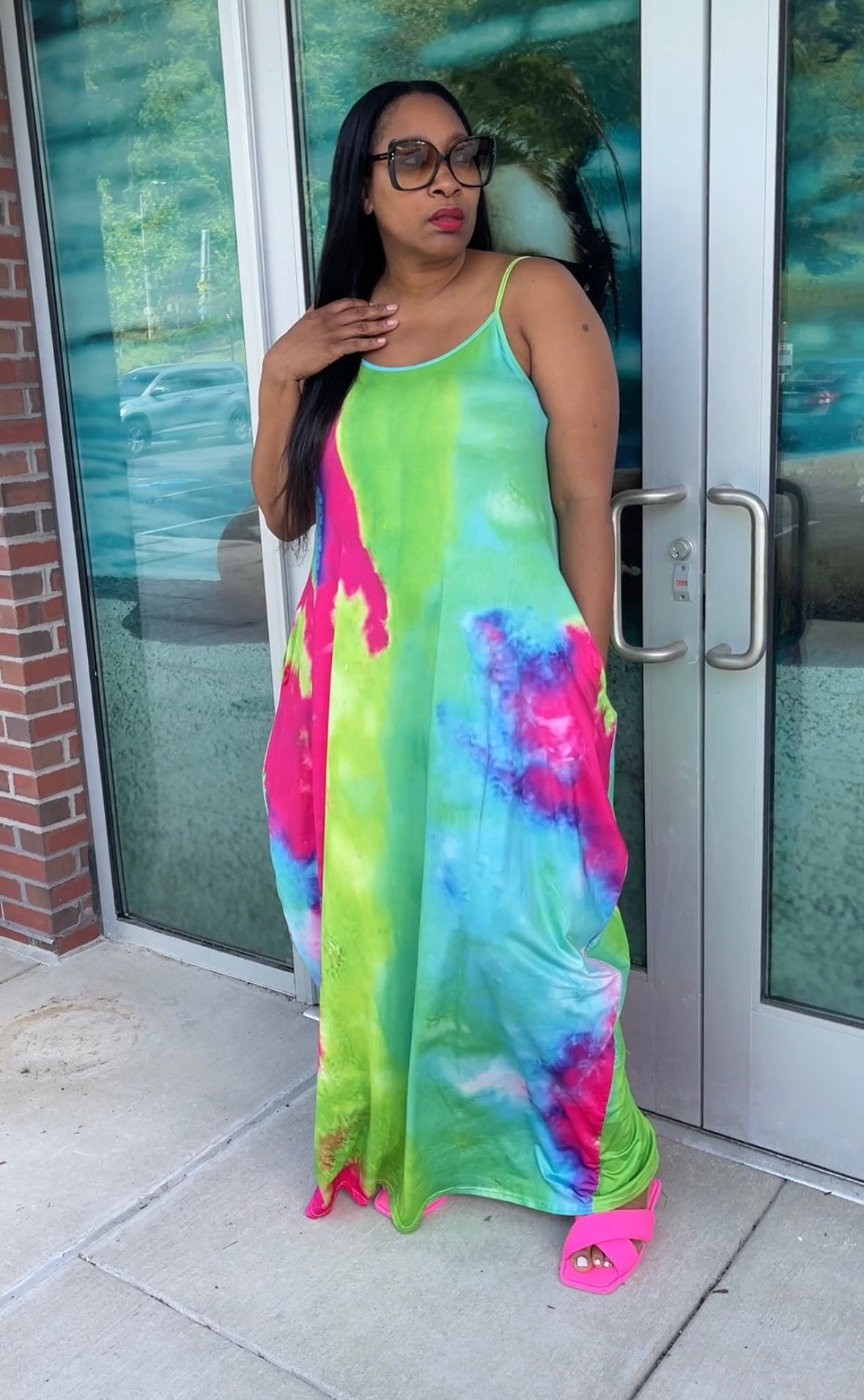 Pinking in The Green Maxi Dress