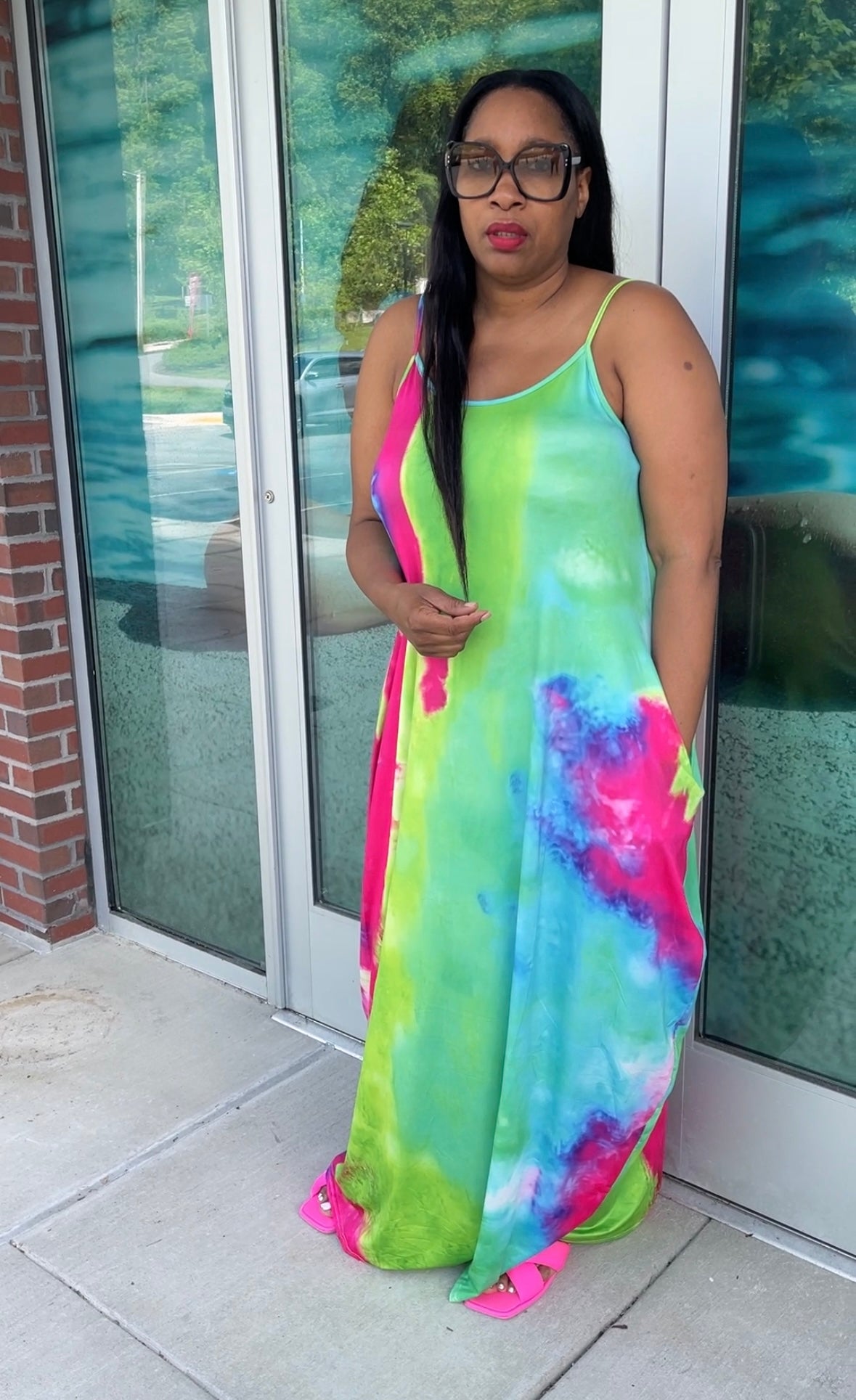 Pinking in The Green Maxi Dress