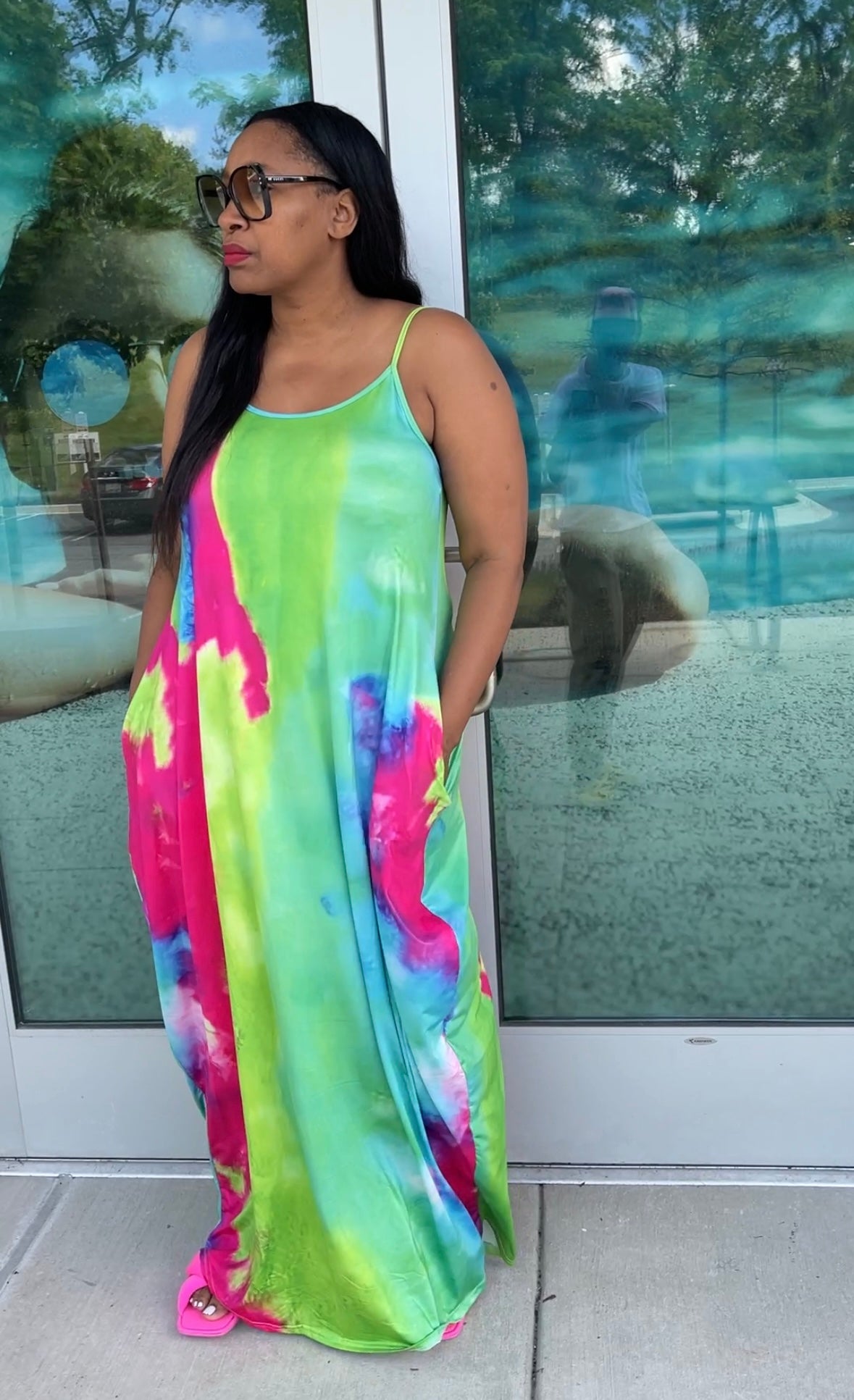 Pinking in The Green Maxi Dress